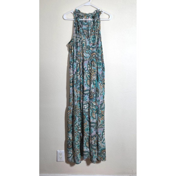 Harlow & Rose Dresses & Skirts - Harlow & Rose Halter Maxi Dress Paisley Print Sundress Cottagecore Romantic Boho